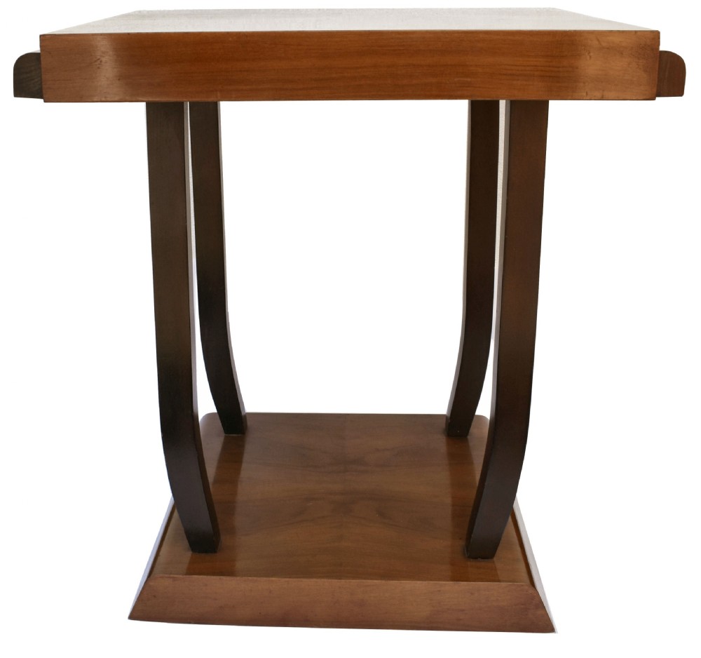 Art Deco Walnut Center Table On Casters, c1930 View III