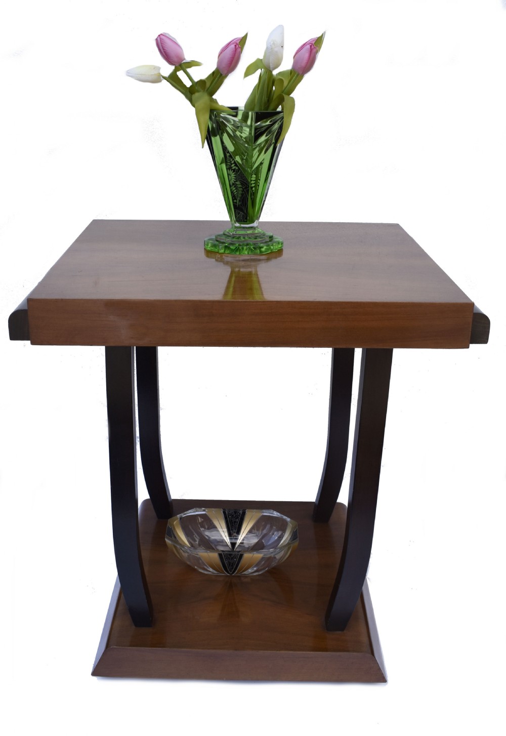 Art Deco Walnut Center Table On Casters, c1930 View VII