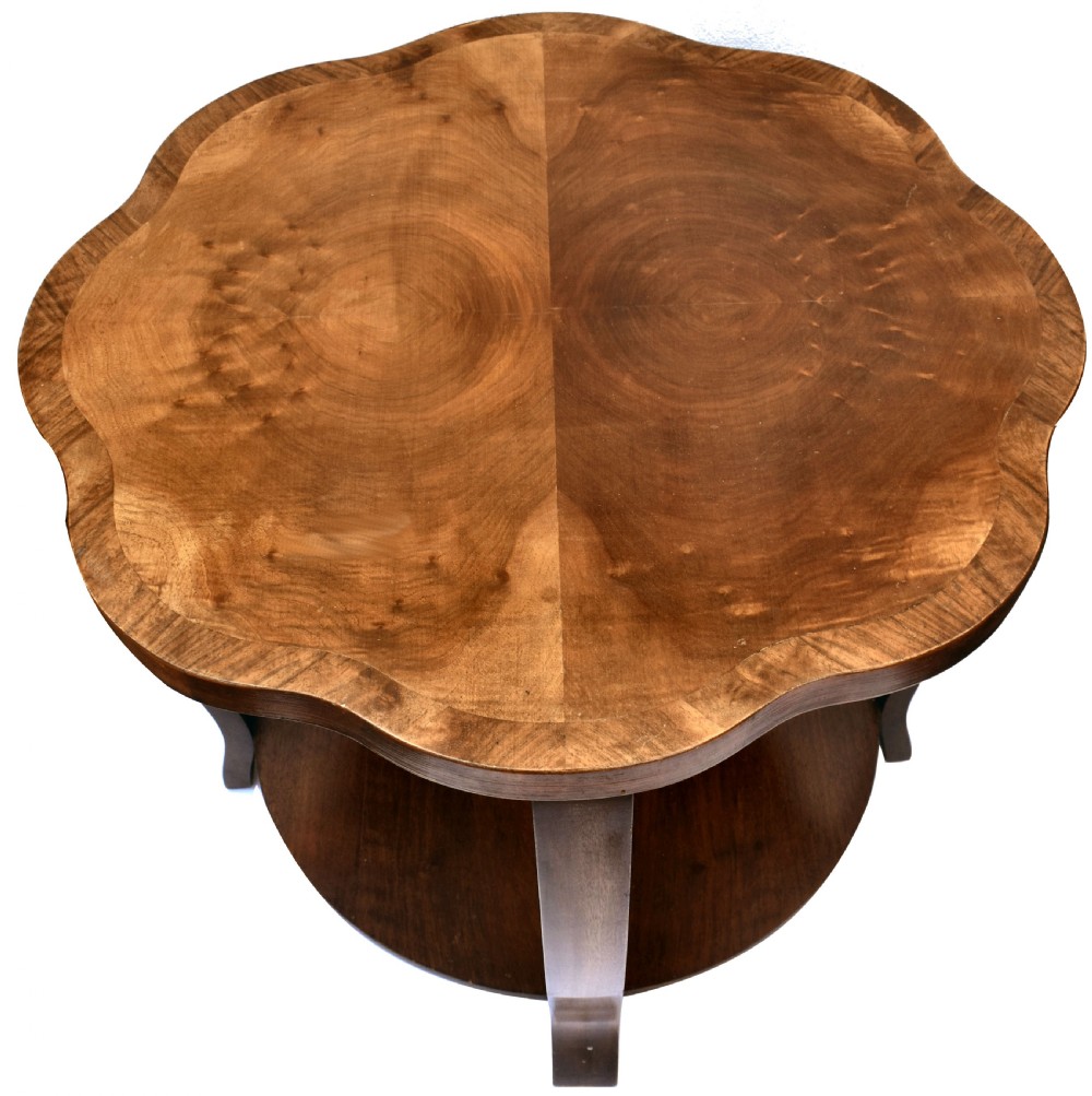 Art Deco English Walnut Coffee Table, 1930's  View III
