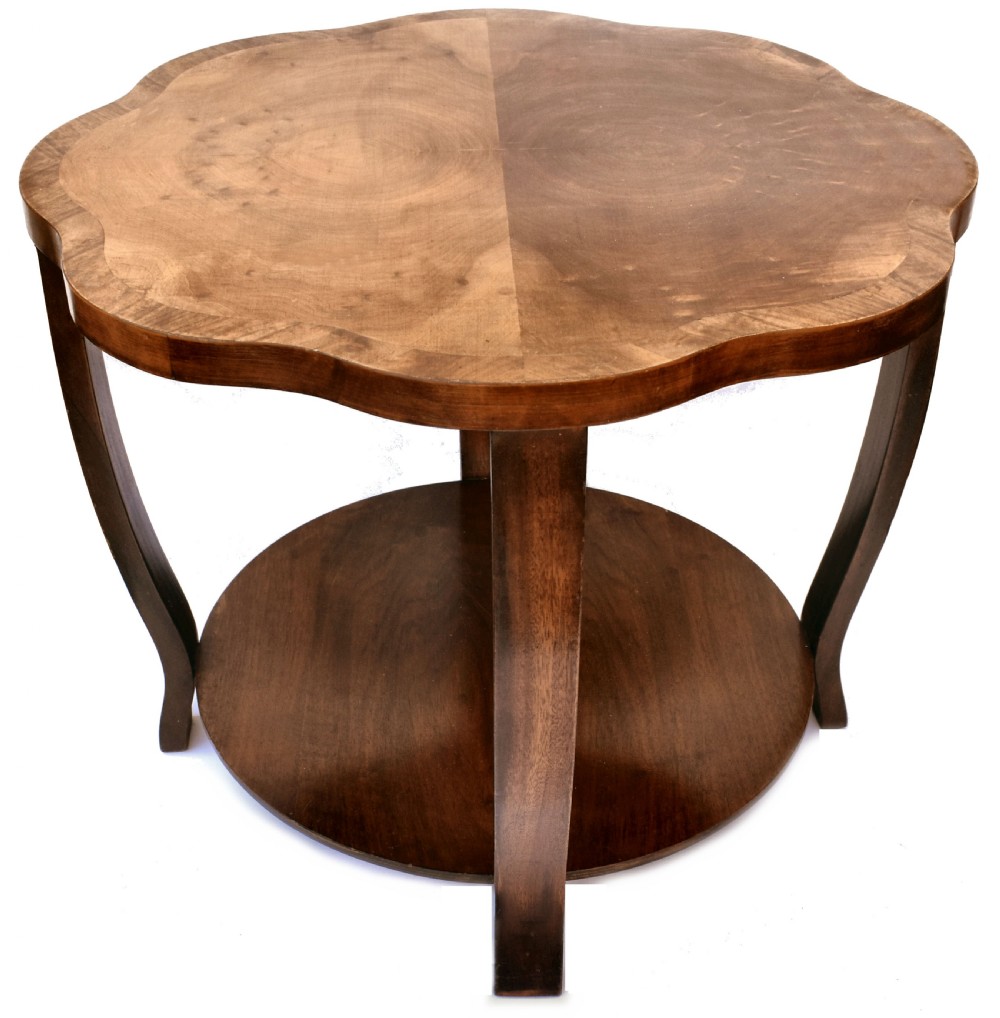 Art Deco English Walnut Coffee Table, 1930's  View IV