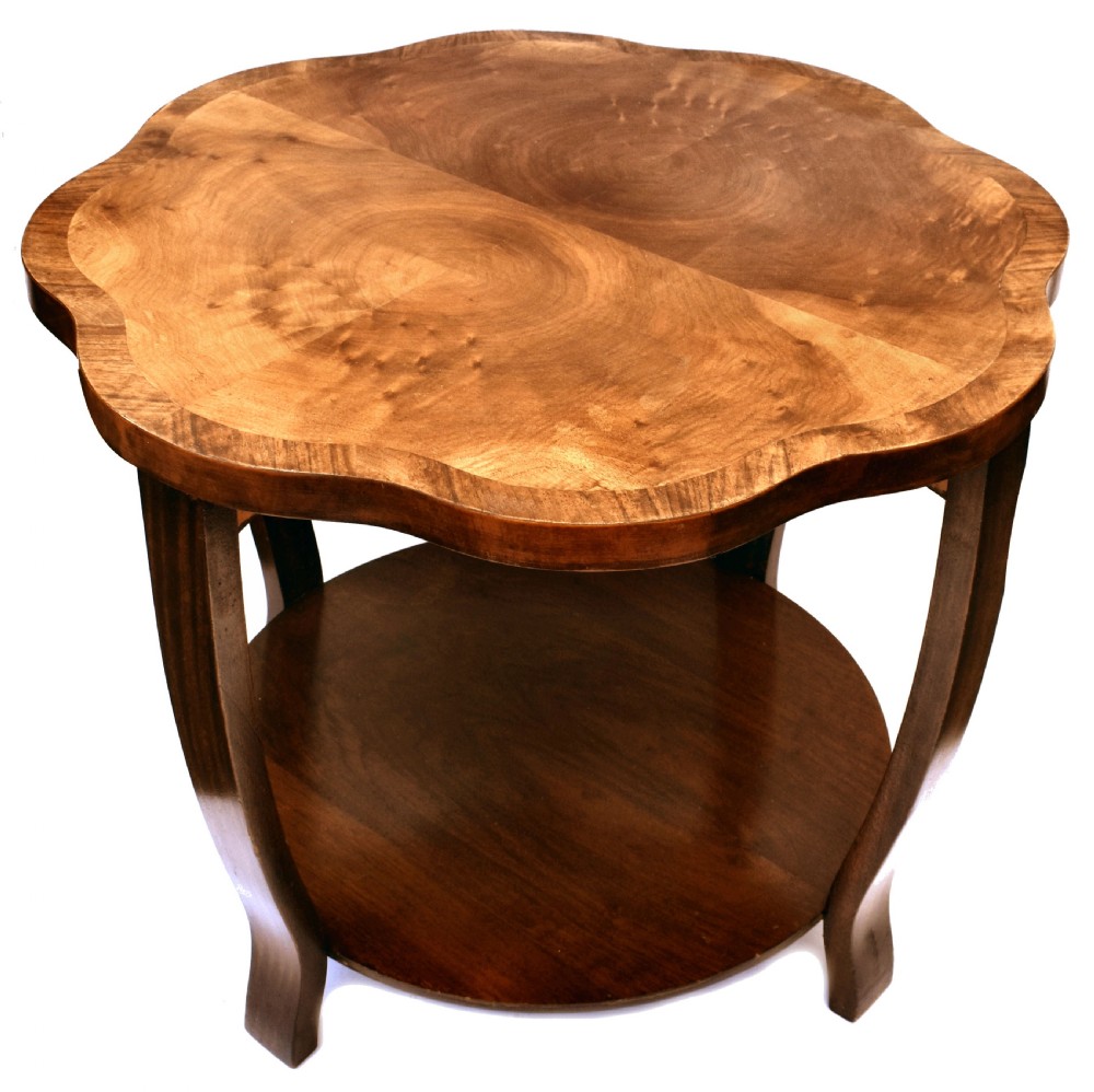 Art Deco English Walnut Coffee Table, 1930's  View VII