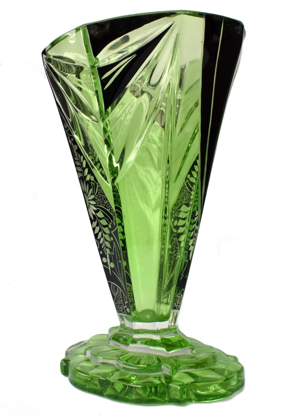 Art Deco Cut Glass Vase By Karl Palda, c1930  View IV