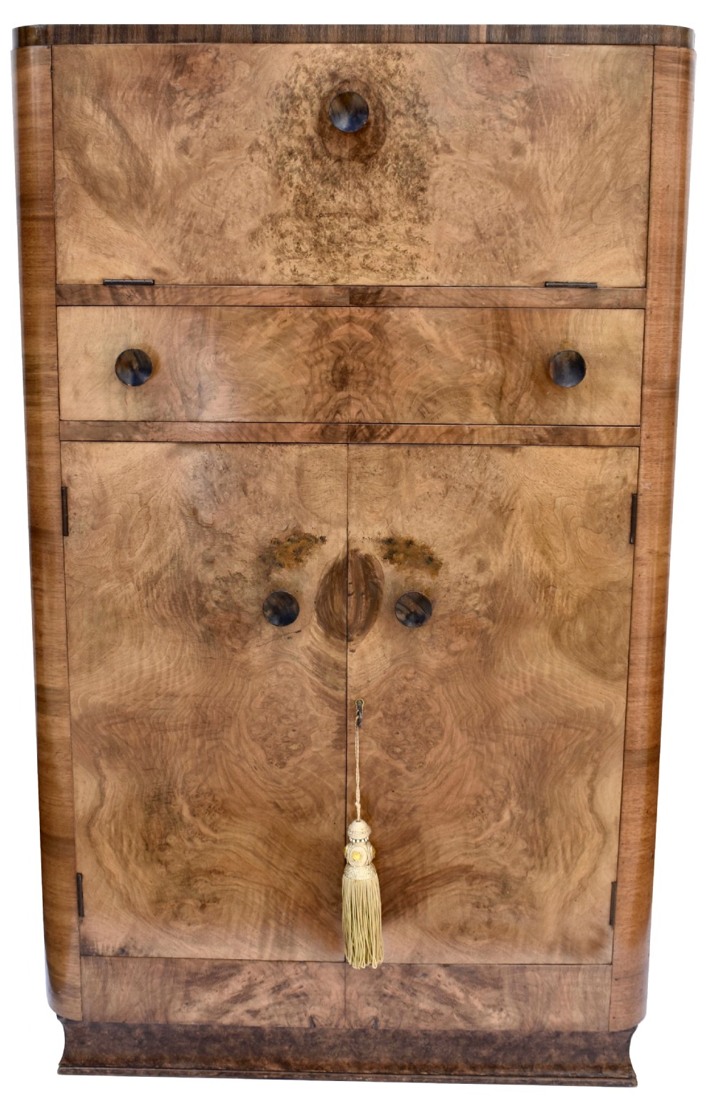 Art Deco Walnut Upright Cocktail Cabinet, 1930's View II