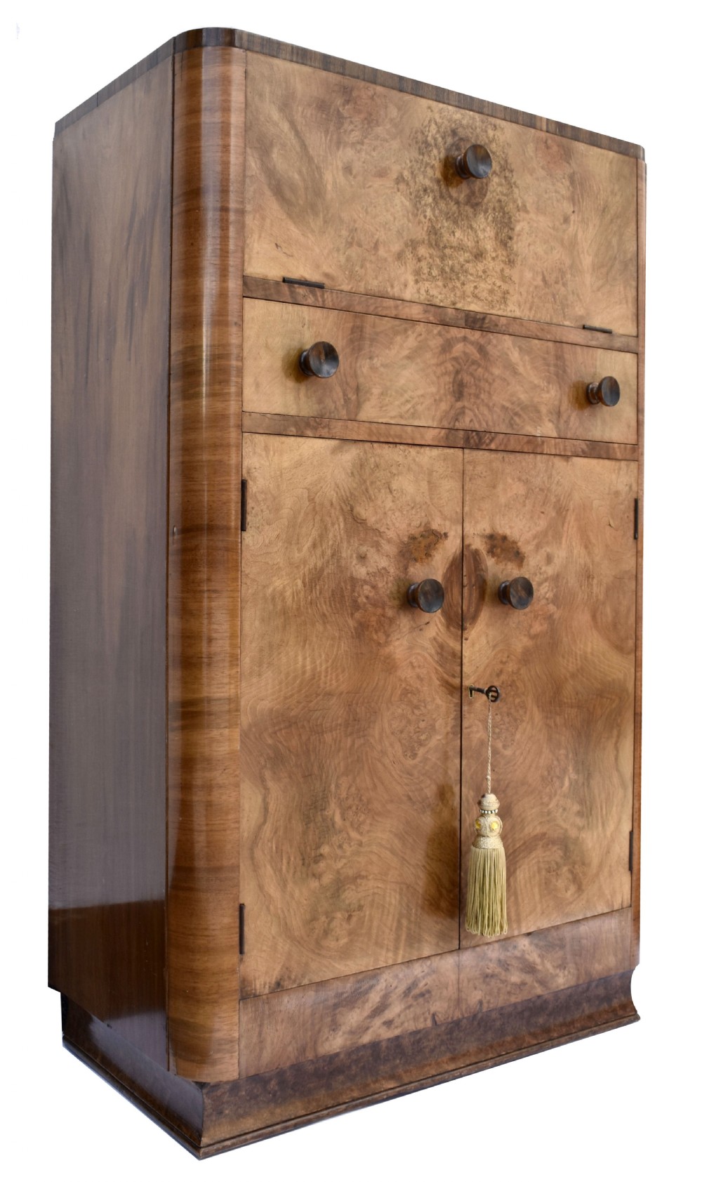 Art Deco Walnut Upright Cocktail Cabinet, 1930's View III