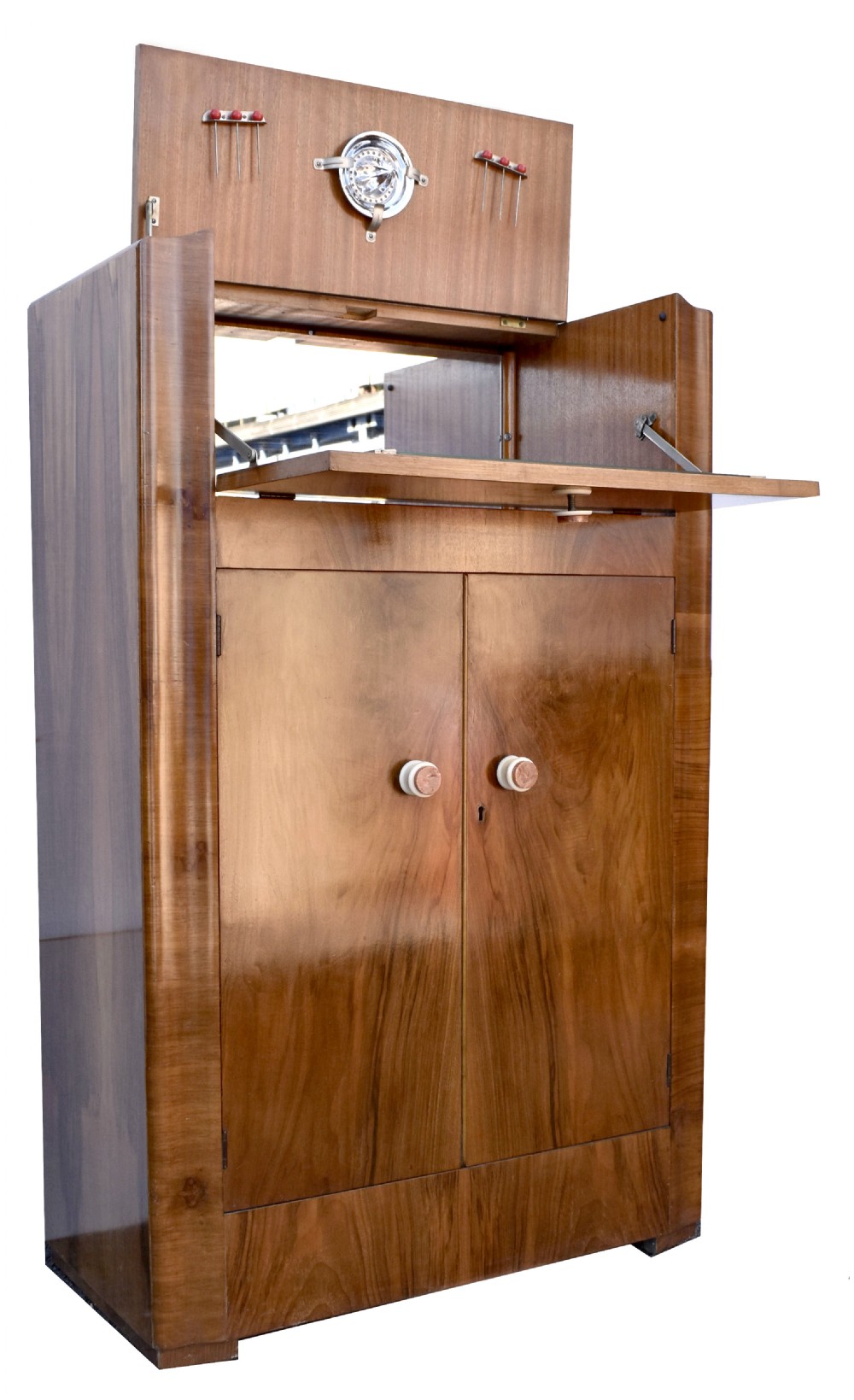 Art Deco Walnut Upright Cocktail Cabinet, c1930 View VII