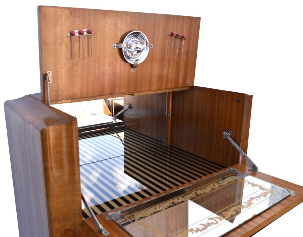 Art Deco Walnut Upright Cocktail Cabinet, c1930 View VIII