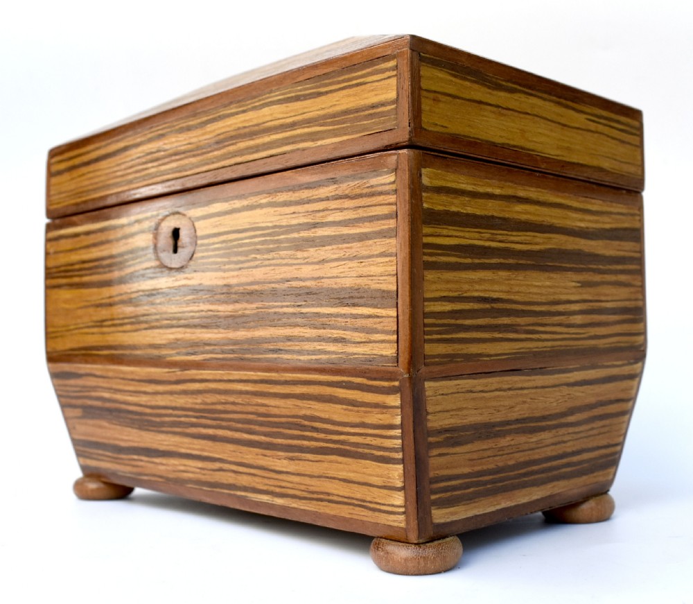 Art Deco 'Sunray' Inlaid Tea Caddy box With Key, c1930 View III