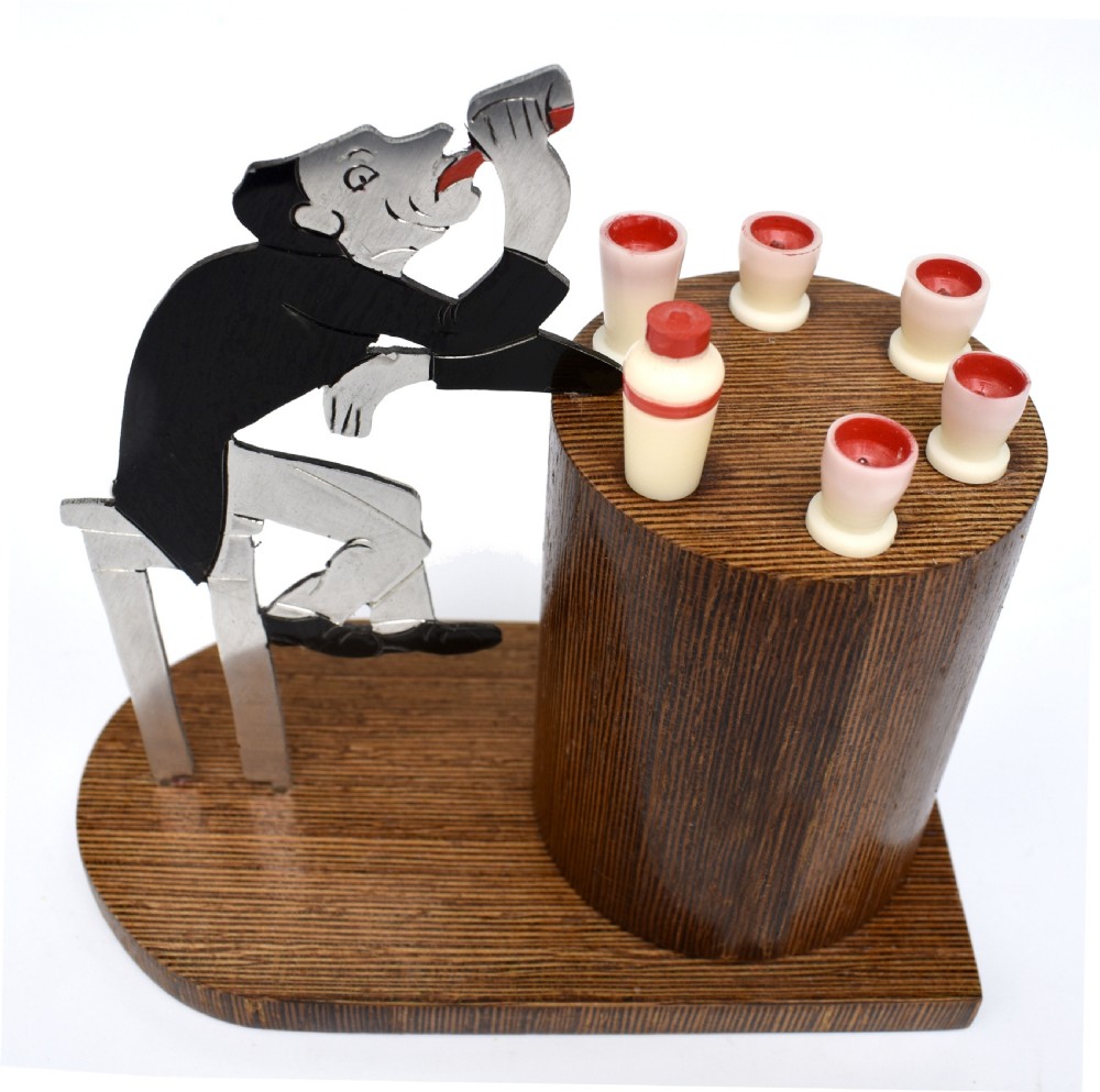 Art Deco Novelty Cocktail Sticks 'Drunken Bar' By Sudre, French, 1930's View II