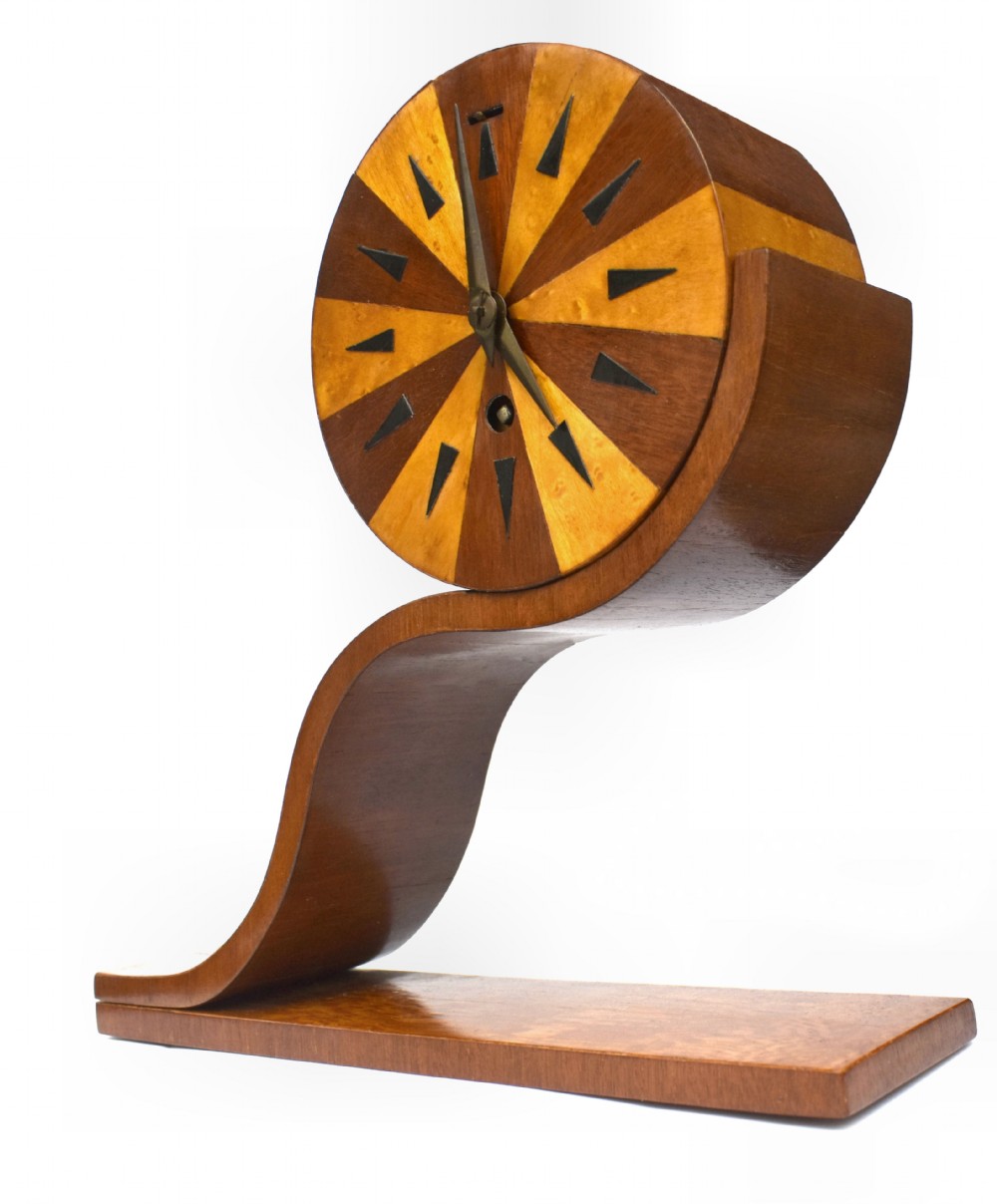 Art Deco 8 Day Mantle Clock, Serviced, Made By Smiths, C1930 View VII