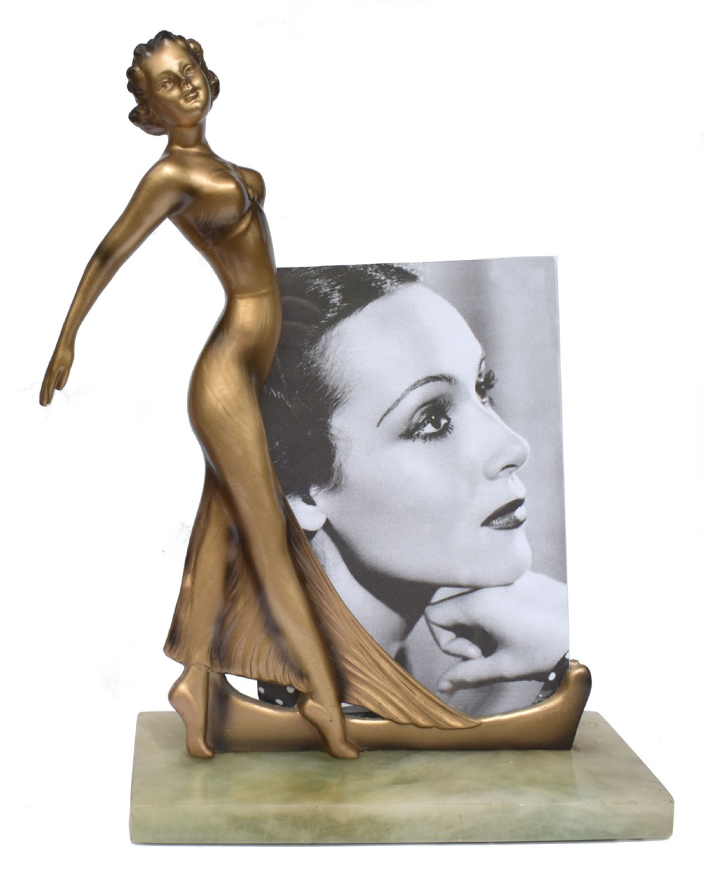 Art Deco Spelter Figurative Picture Frame, c1930, English