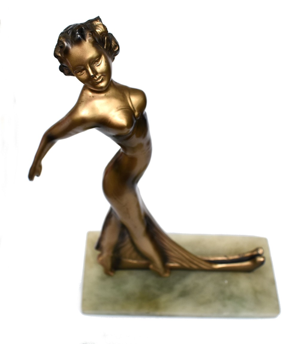 Art Deco Spelter Figurative Picture Frame, c1930, English View VI