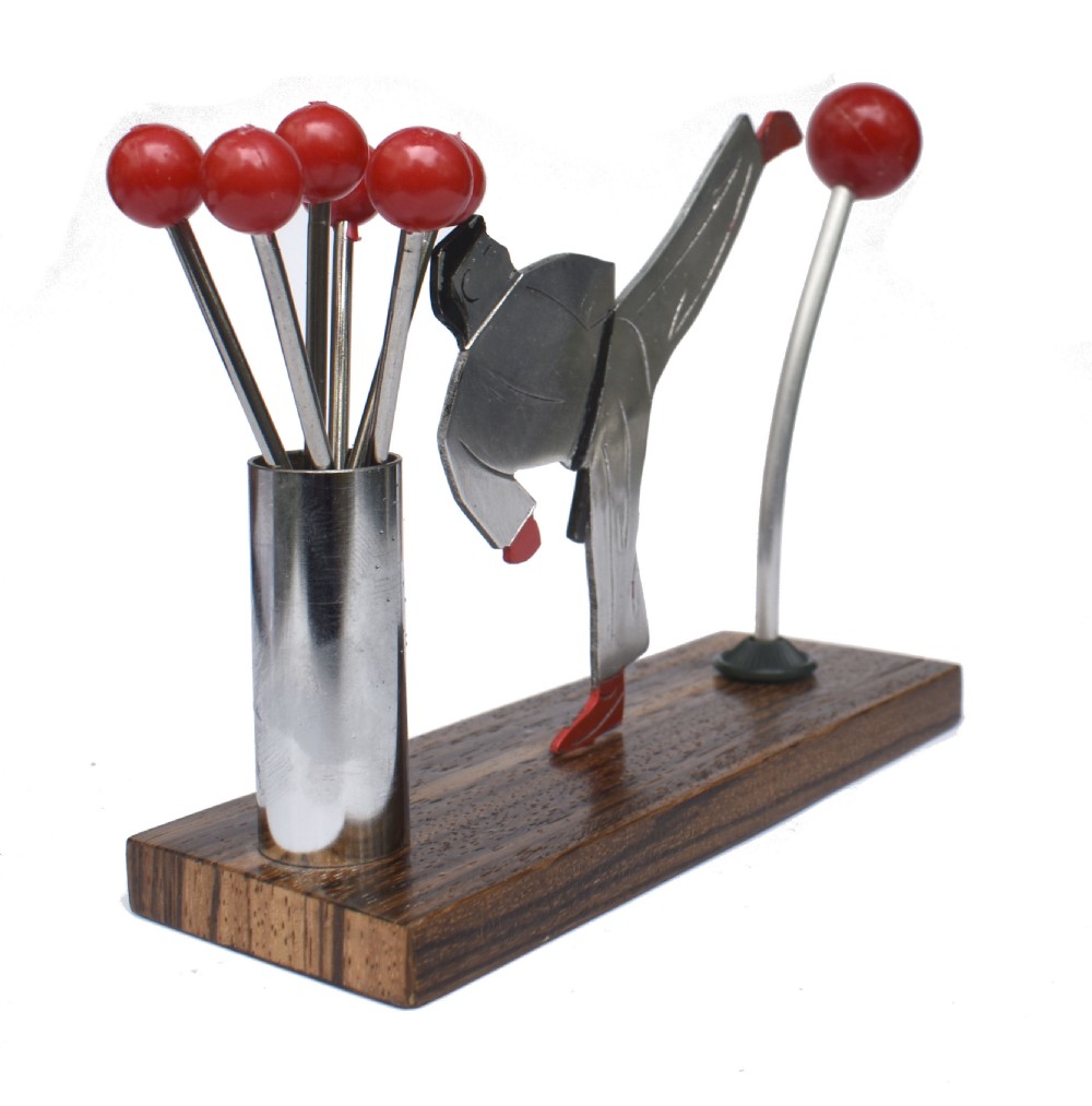 Art Deco Novelty Cocktail Sticks 'Kick Boxer' By Sudre, French, 1930's View III