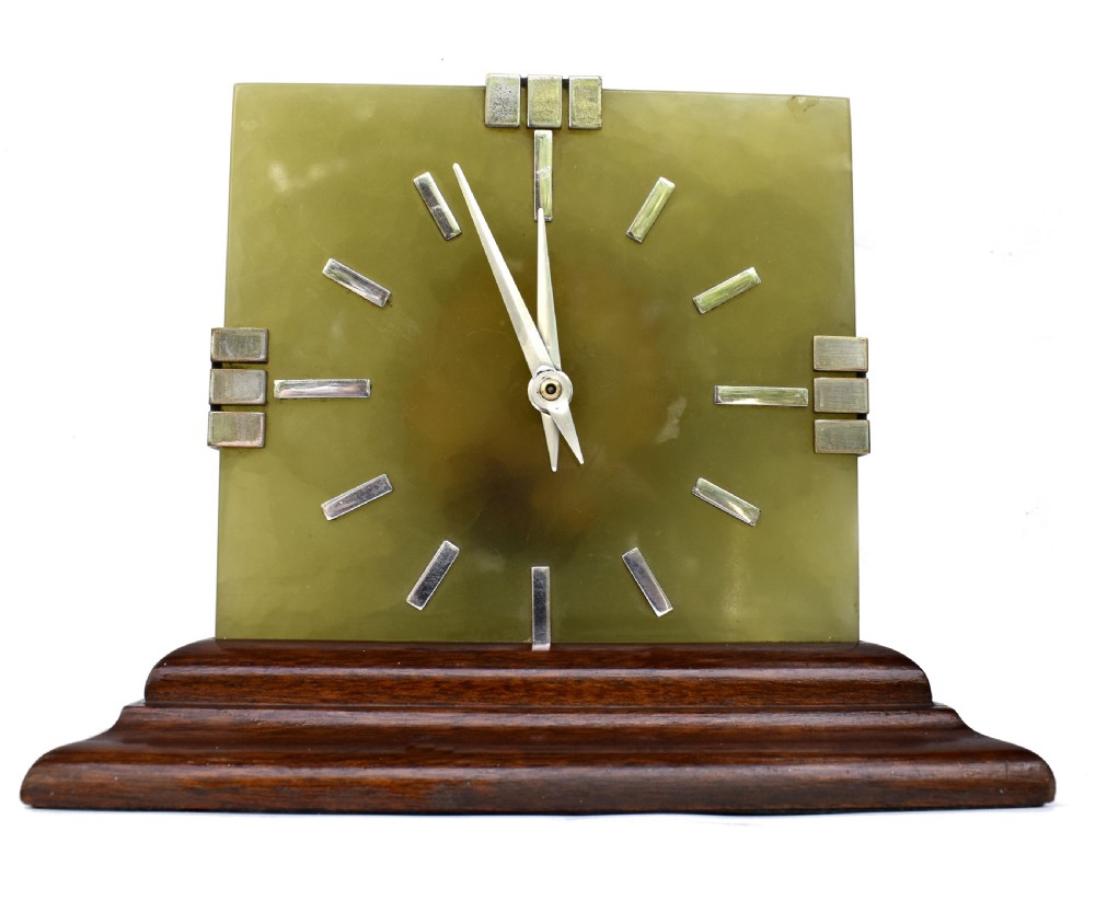 Art Deco Beautiful French Marble  “7 Rubies” Mantel Clock, c1930
