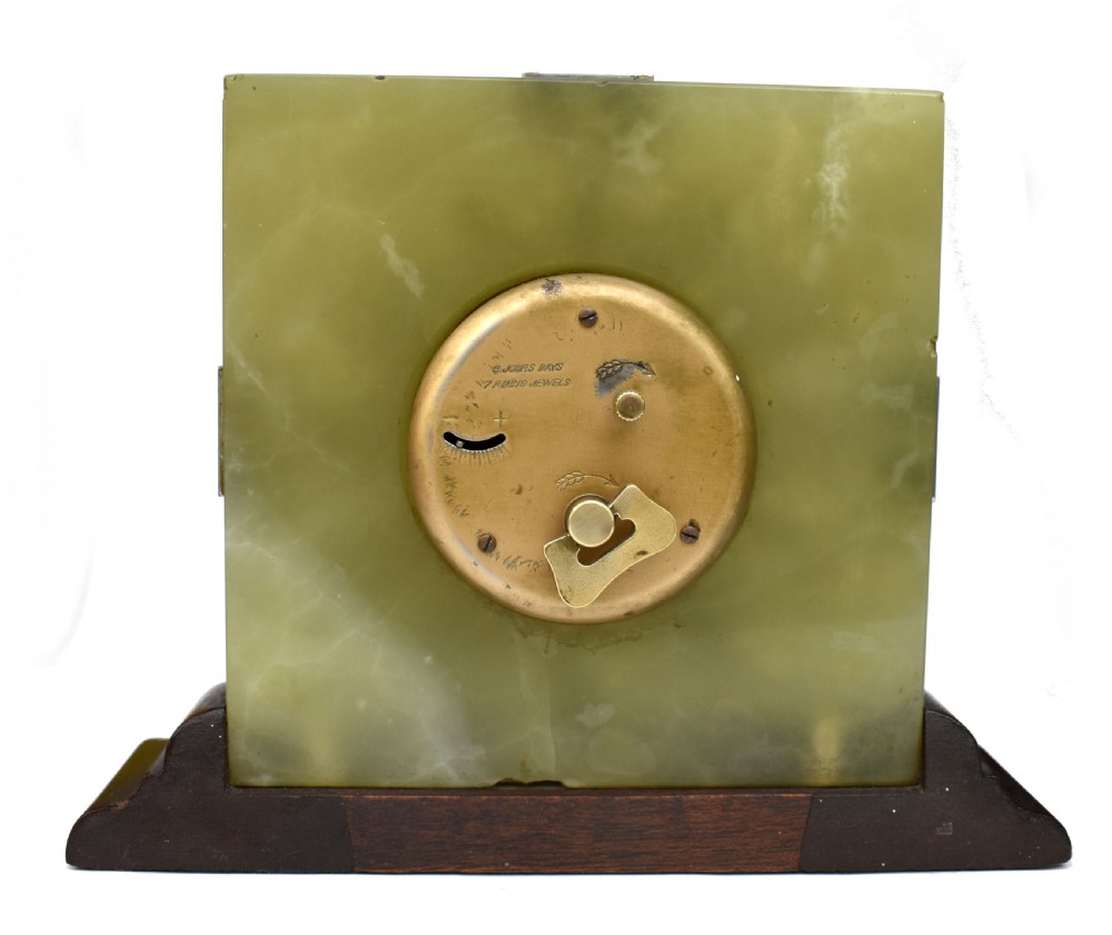 Art Deco Beautiful French Marble  “7 Rubies” Mantel Clock, c1930 View IV