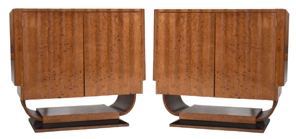 Art Deco Matching Pair Of U Base Console Tables, c1930 View III