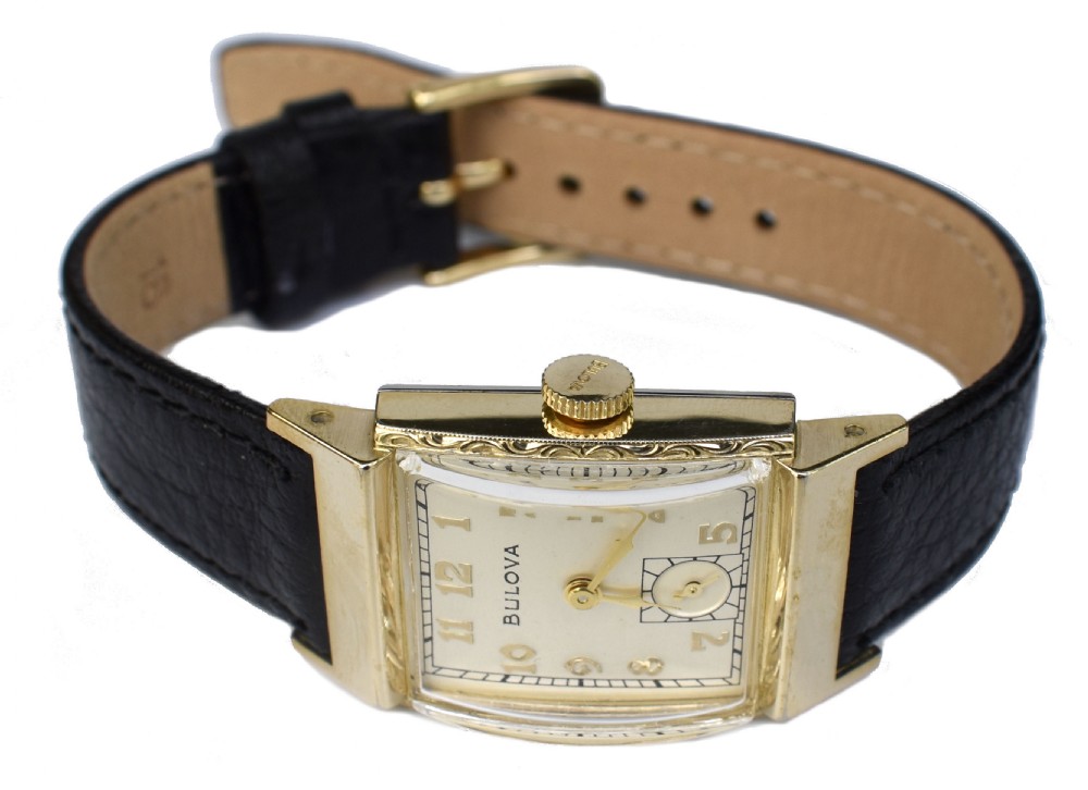 Art Deco Gents 10k Rolled Gold Wristwatch, c1949, Fully Serviced View XIII