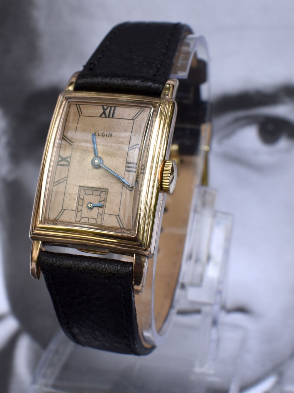 Art Deco 1939 Elgin In Rose Gold Fill Gents Watch, Newly Serviced.
