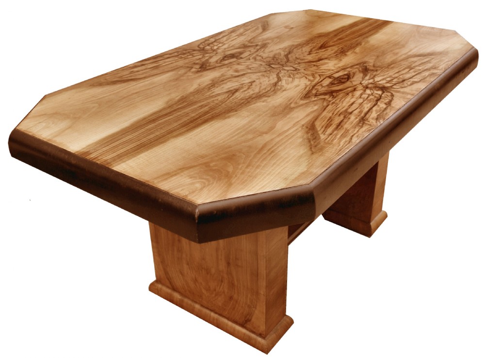 Art Deco Walnut Dining Table & Chairs, c1930 View IV