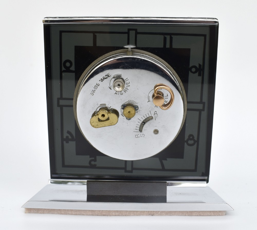 Art Deco Chrome Looping 8 Day Mantel Clock, 1930 View III