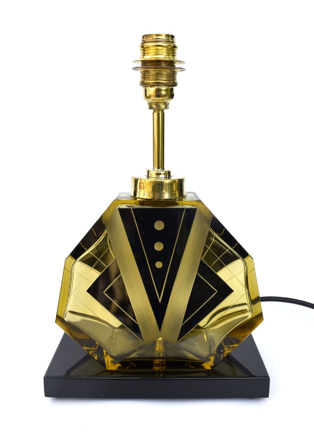 Art Deco Iconic Glass Table Lamp By Karl Palda, c1930 View II