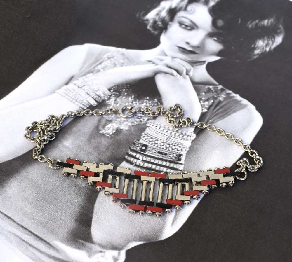 Art Deco 1930's Necklace by Jakob Bengel, Germany View IV