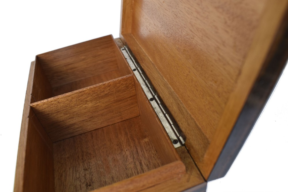 Art Deco Austrian Chrome & Macassar Ebony Veneer Trinket Cigarette Box, c1930 View VI