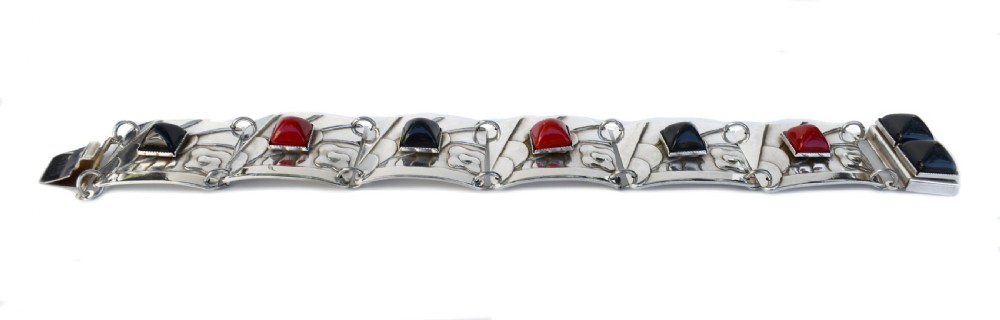 Art Deco Geometric Modernist Ladies Panel Bracelet View V