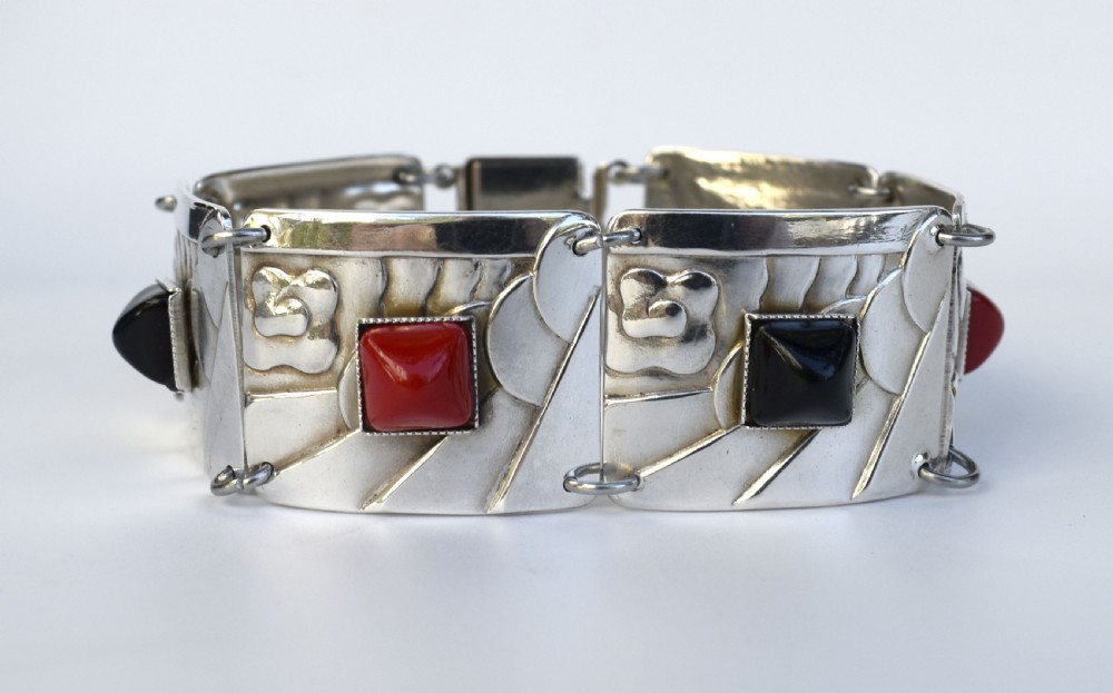 Art Deco Geometric Modernist Ladies Panel Bracelet View VII