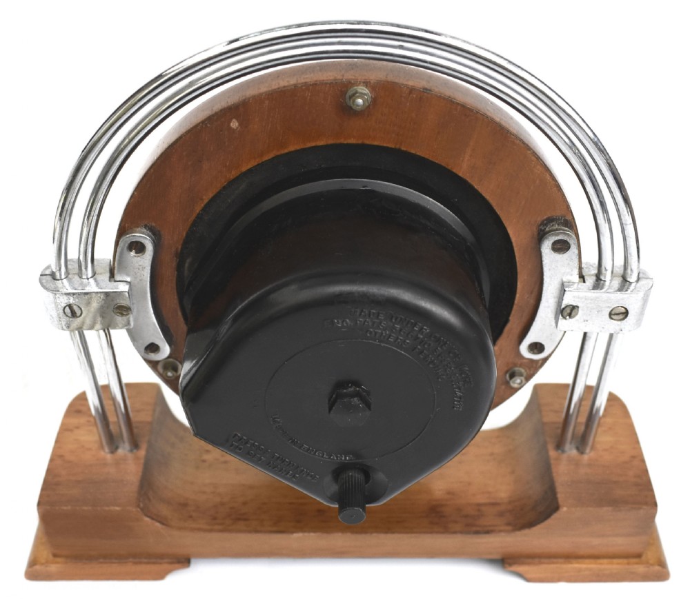 Art Deco Chrome & Walnut Electric Mantle Clock, c1930 View II
