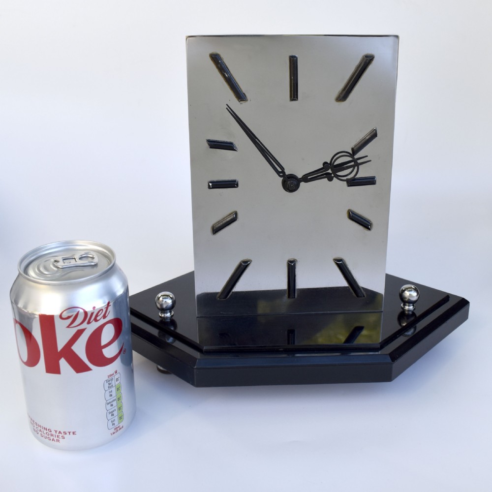 Art Deco Modernist 8 Day Chrome Mantle Clock by Smiths,  c1936 View VII