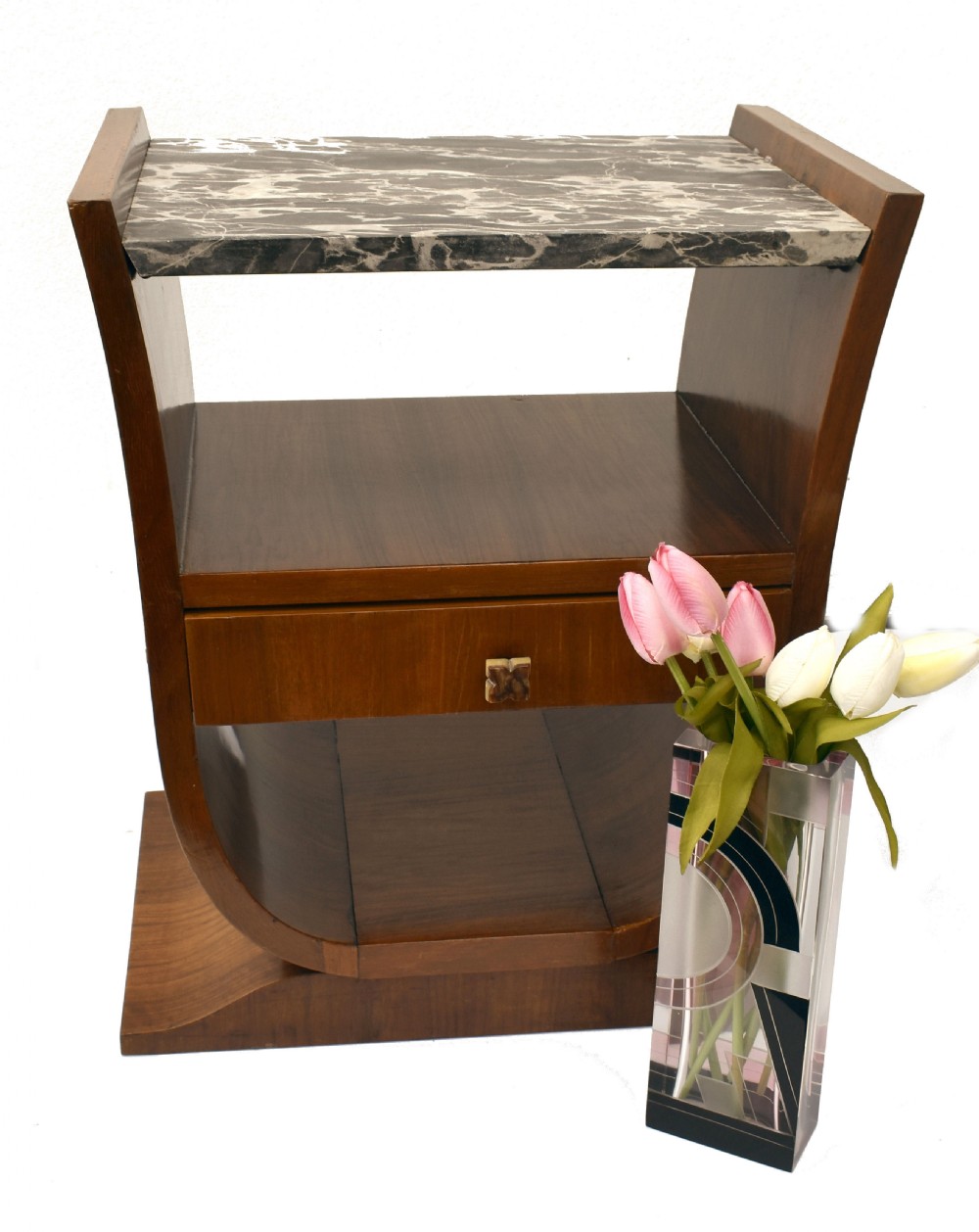 Art Deco U Base Occasional Side Table, French, c1930 View III