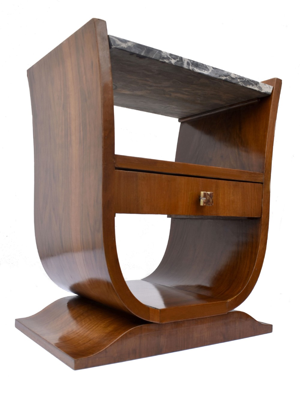 Art Deco U Base Occasional Side Table, French, c1930 View VIII