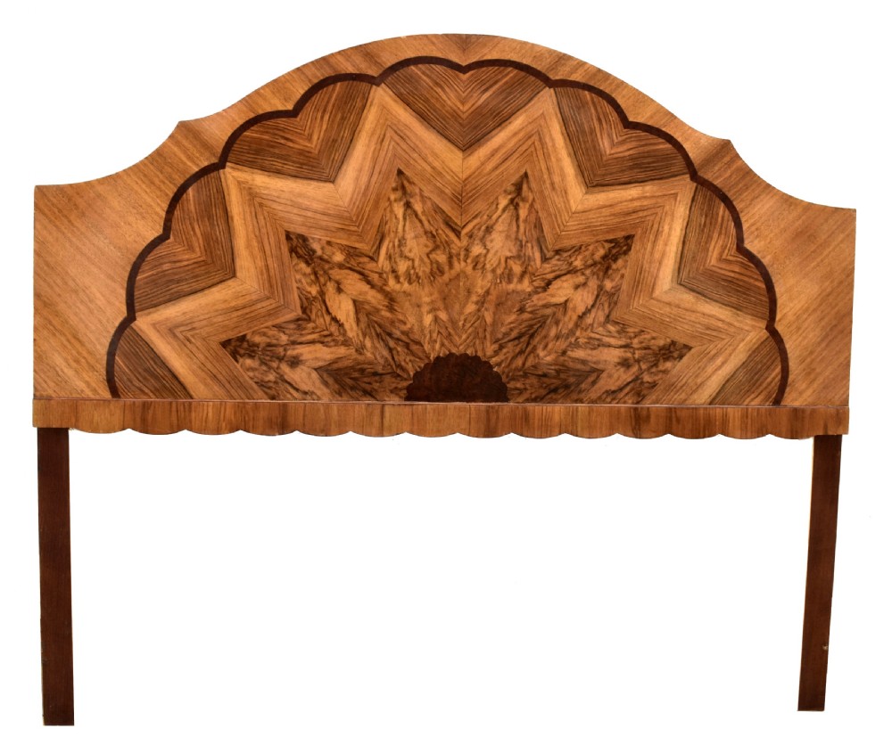 Art Deco Double Bed 'Sunburst' Headboard, c1930
