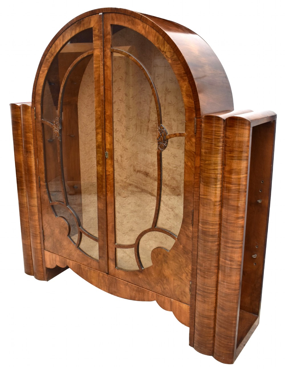 Art Deco Walnut Display Cabinet, c1930 View II