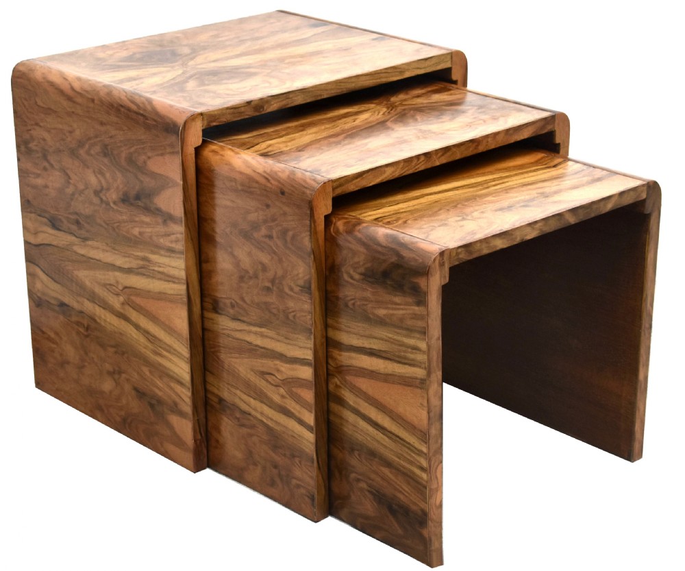 Art Deco H & L Epstein Set of Three Nest of Tables, c1930s 