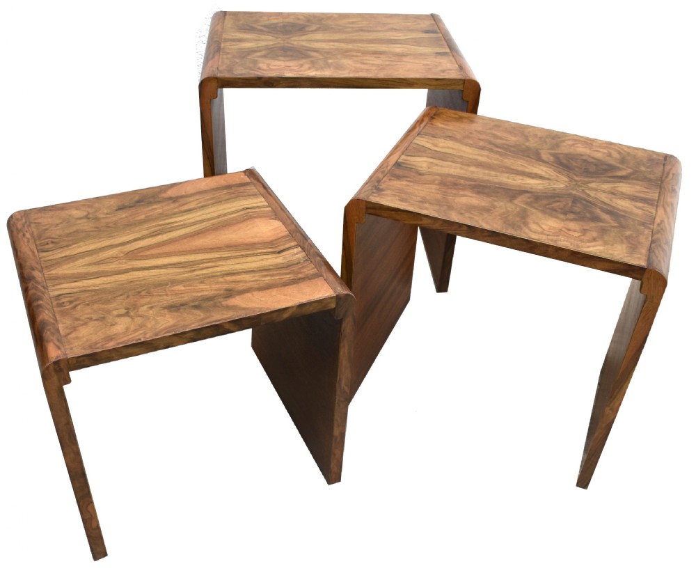 Art Deco H & L Epstein Set of Three Nest of Tables, c1930s  View V