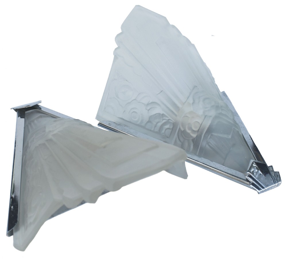 Art Deco Slip Shade Pair Of Wall Lights, c1930 View VIII
