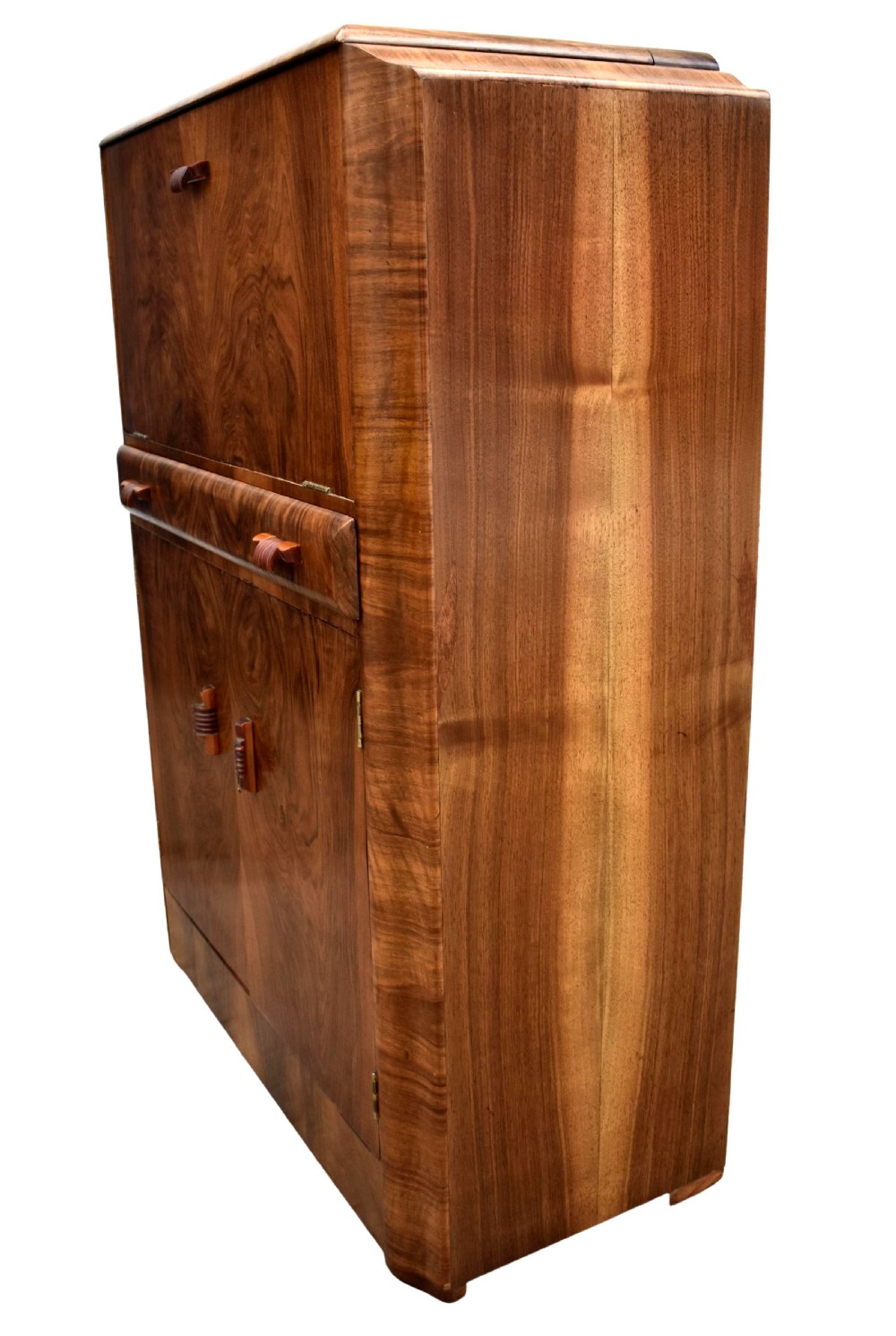 Art Deco Walnut Upright Cocktail Cabinet, 1930's View IV
