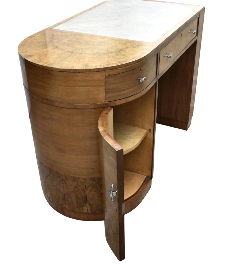 Art Deco Walnut Desk & Chair, c1930's View VI