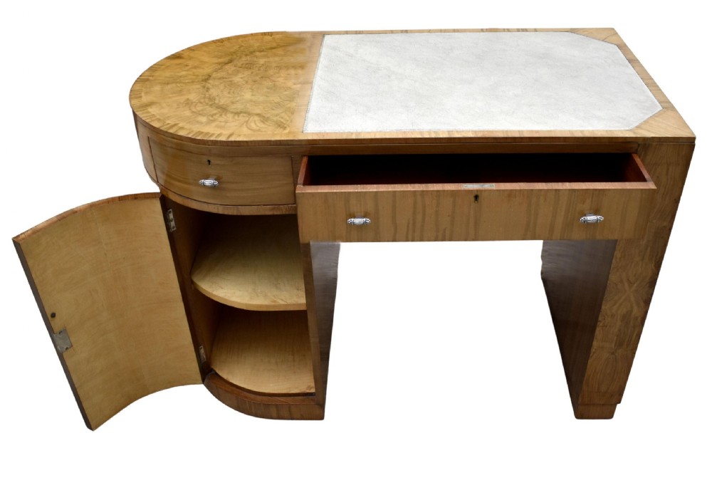 Art Deco Walnut Desk & Chair, c1930's View VII