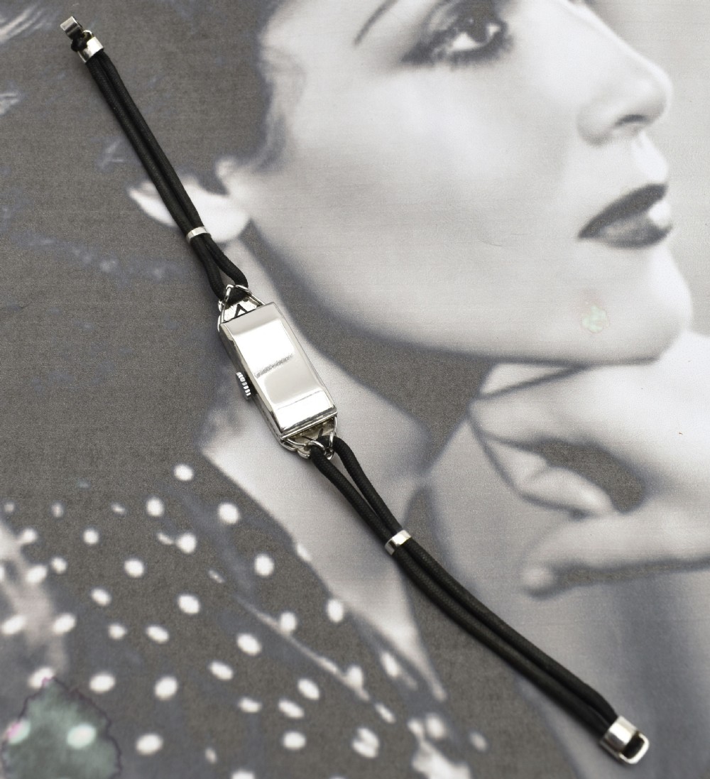 Art Deco Diamond Platinum Ladies Cocktail Watch, c1929  View VI