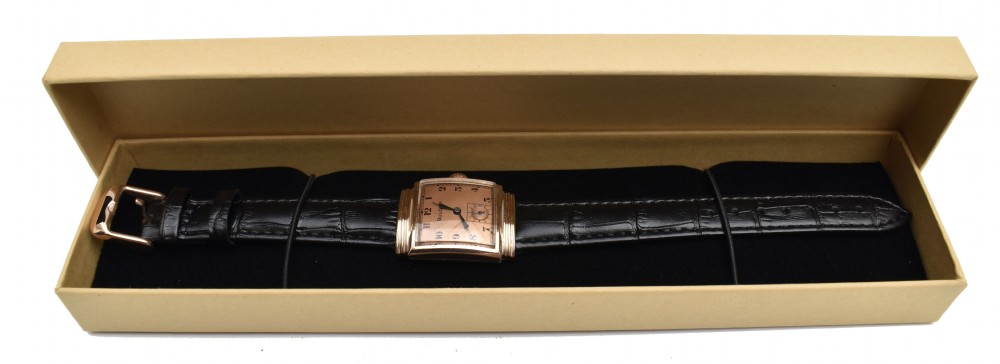 Art Deco 14k Rolled Rose Gold Gents Wristwatch, c1940, Bulova View VI