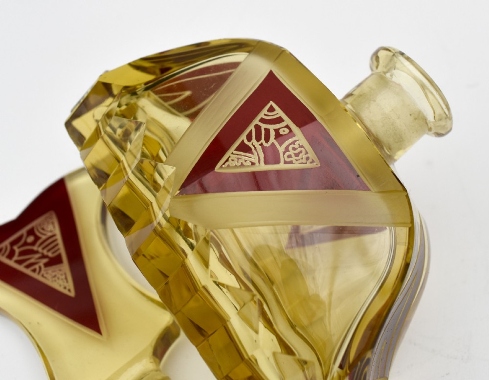 Art Deco Amber Coloured Glass Perfume Bottle by Karl Palda, c1930s View VI