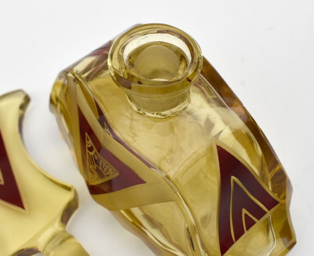 Art Deco Amber Coloured Glass Perfume Bottle by Karl Palda, c1930s View VII