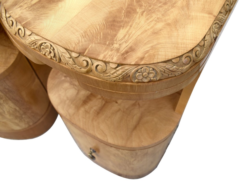 Art Deco Pair Of Blonde Sycamore Bedside Cabinets By Epstein, c1930 View V