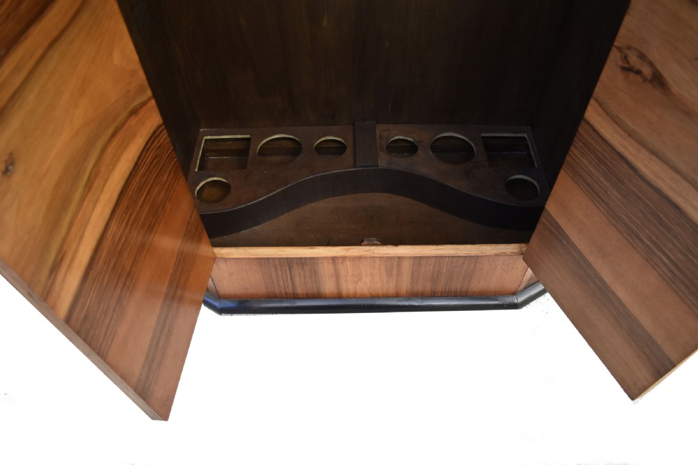 Art Deco High Quality Walnut Upright Cocktail Cabinet, c1930's View III