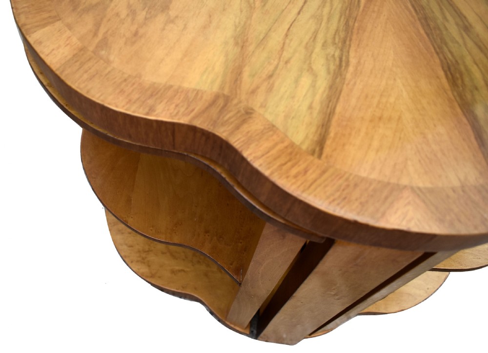 Art Deco Walnut & Maple Nest of Five Tables by Epstein, English, 1930 View III