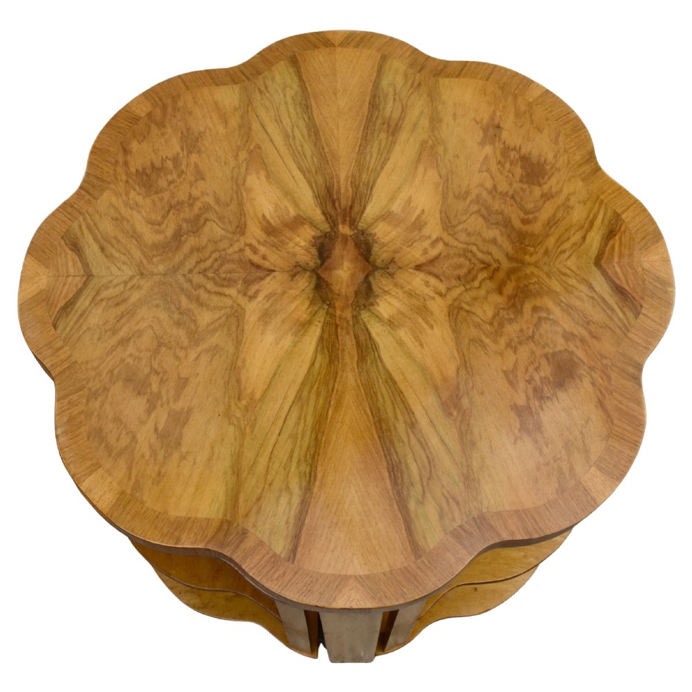Art Deco Walnut & Maple Nest of Five Tables by Epstein, English, 1930 View X
