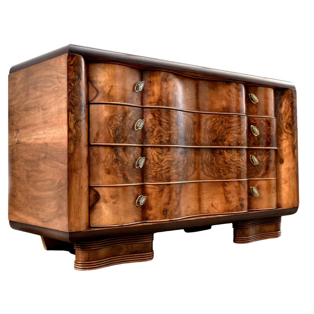 Art Deco Large Italian Serpentine Chest Of Drawers, c1930 View VIII