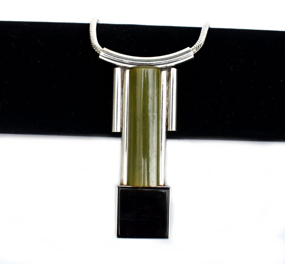 Art Deco Bakelite And Chrome Necklace, c1930 View II